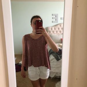 Altard state red and cream striped top